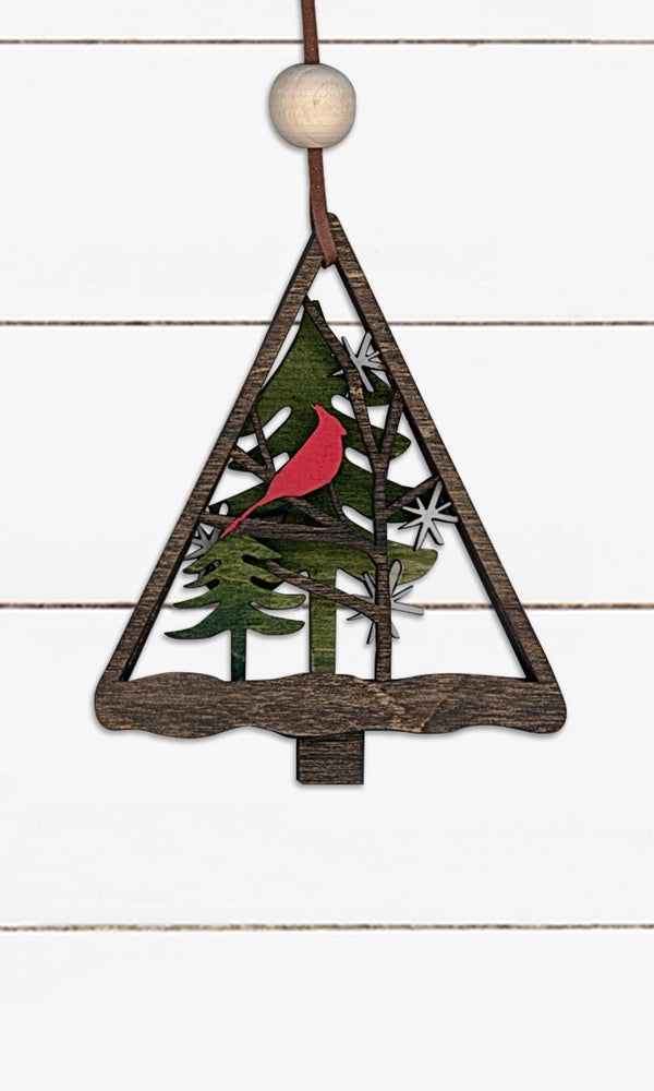 Cardinal Tree - 4 Layer 3D - Ornament
