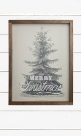 Merry Christmas - Vintage Tree - Laser Cut & UV