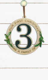Our First Christmas As A Family Of – 3D Ornament