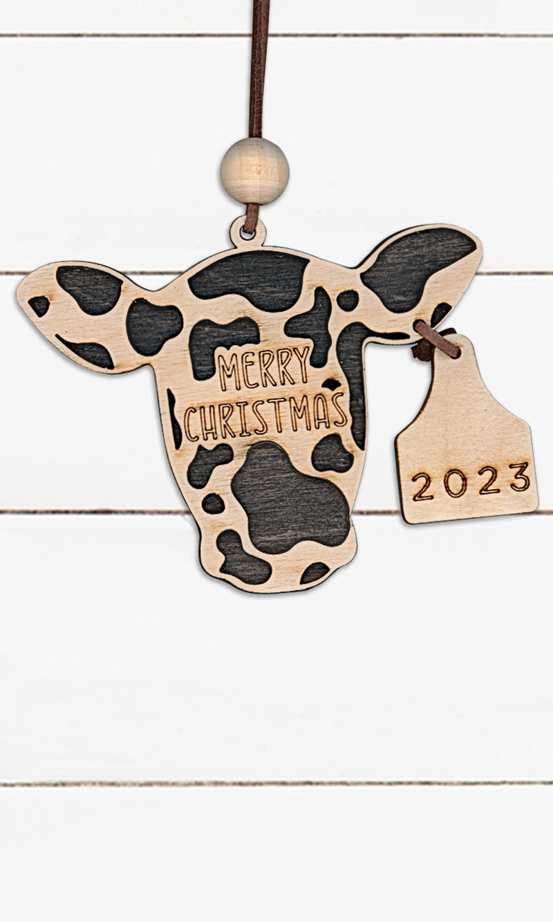 2023 – Merry Christmas Cow – Ornament