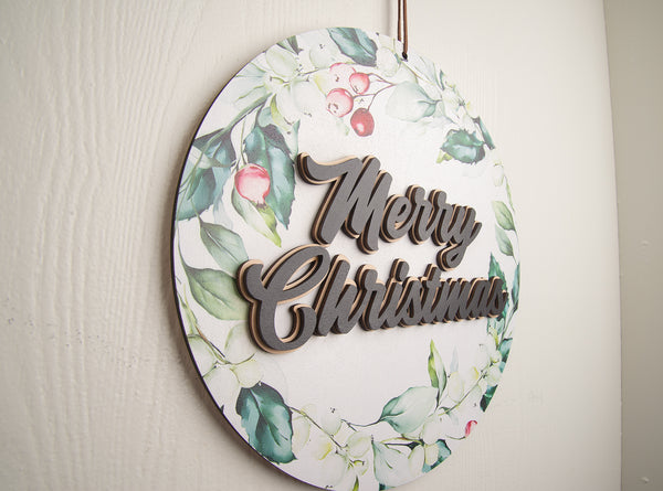 Merry Christmas Wreath Door Hanger