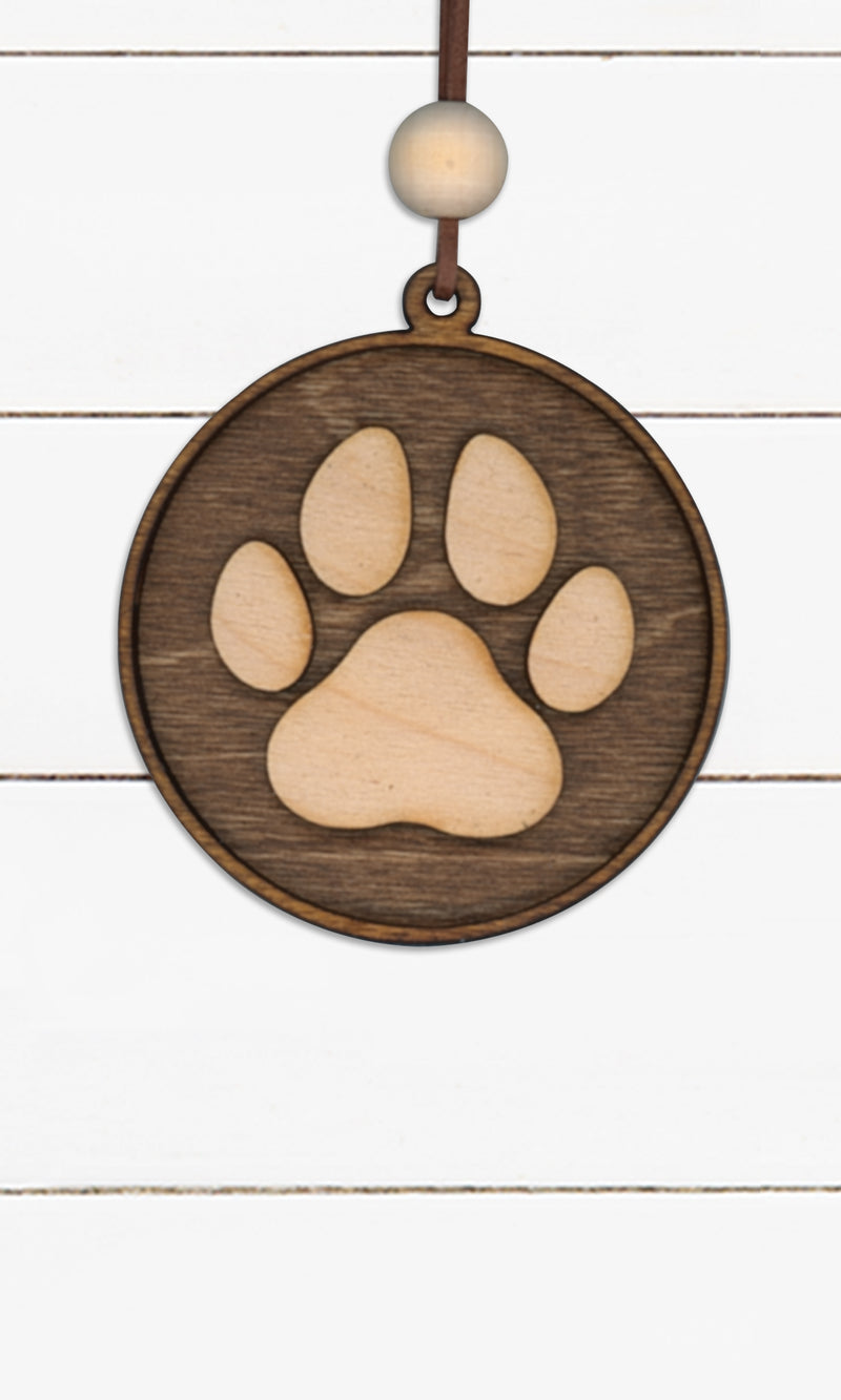 Dog Paw Ornament, Brown