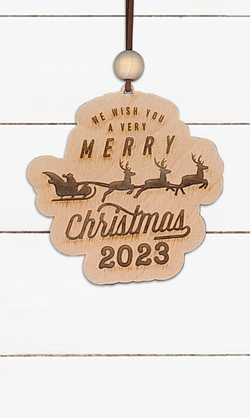 2023 - We Wish You A Very Merry Christmas - Live Edge - Ornament