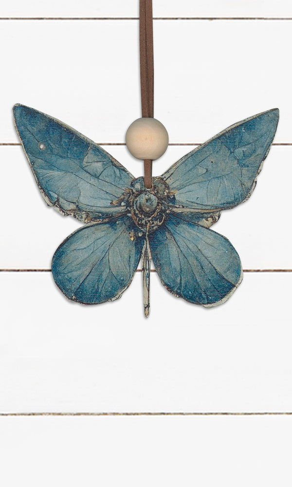 Butterfly Print, Blue Dragonfly 4, Ornament