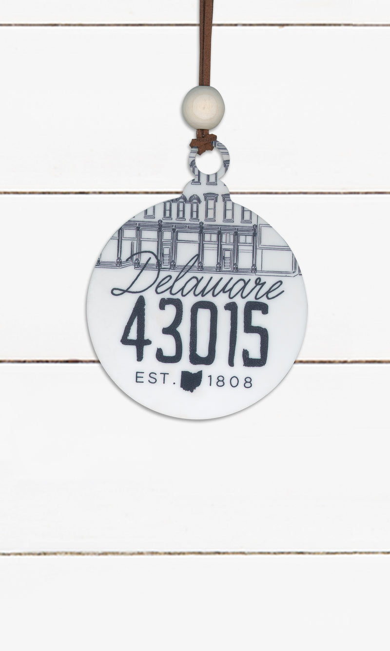 Delaware 43015 EST. 1808, Ornament