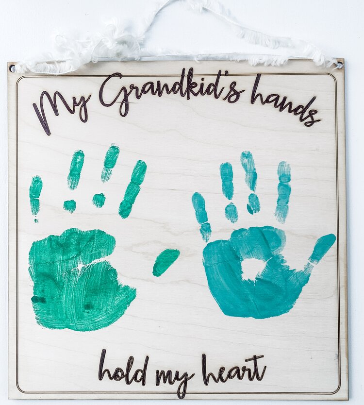 Handprint, My Grandkid's Hands Hold My Heart, DIY Kit