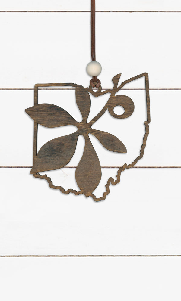 State of Ohio, Buckeye Leaf - Laser Cut Ornament
