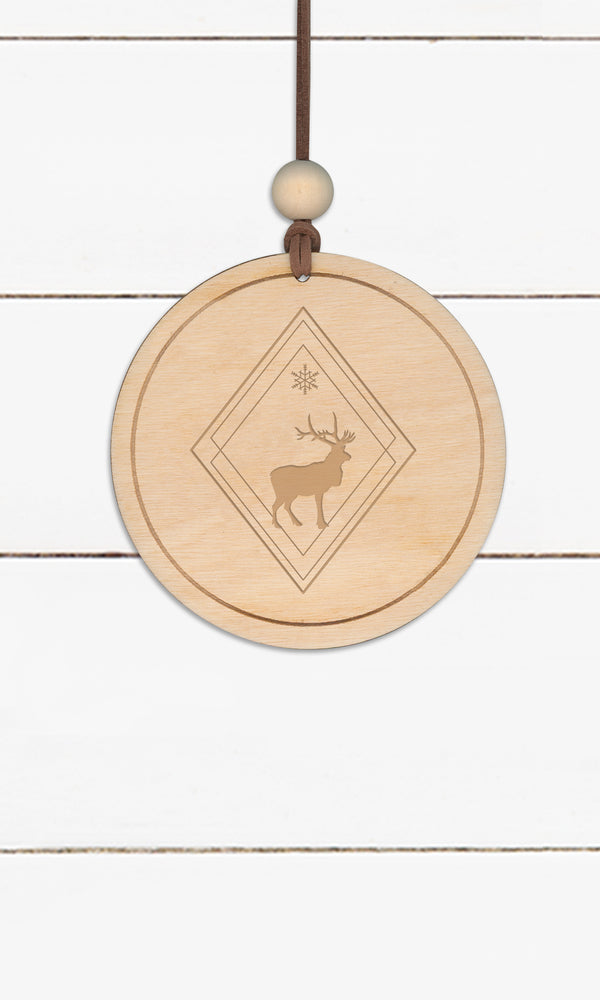 Reindeer Diamond - Round, Ornament
