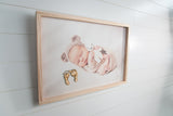 Custom Multimedia - Birth Announcement - Laser cut Footprint and Photo