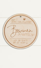 Mini Round, Engraved Family Name Sign - 6" Diameter