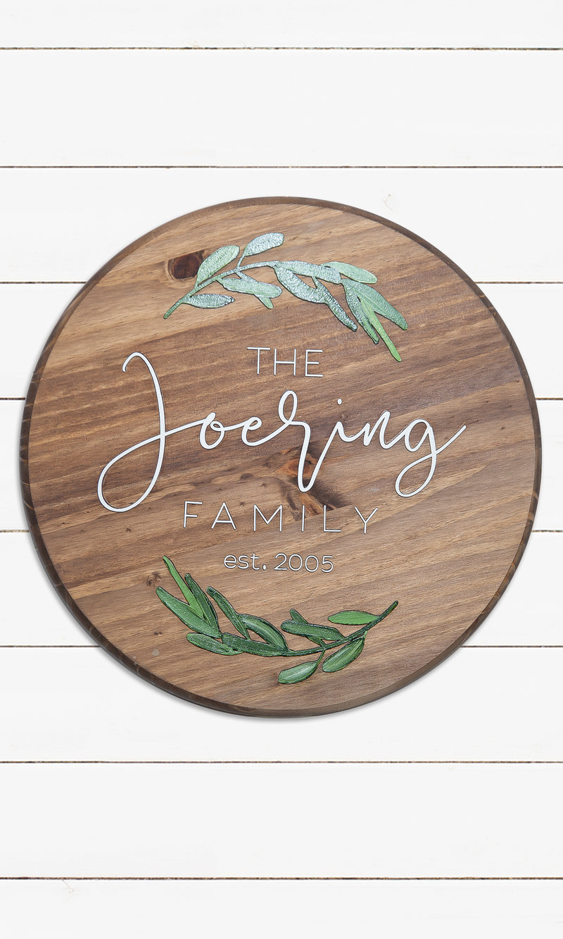 The Laurel Wreath  - Family Name Sign